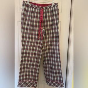 Old Navy Plaid Flannel Pajama Pants M Pink Green Lounge
